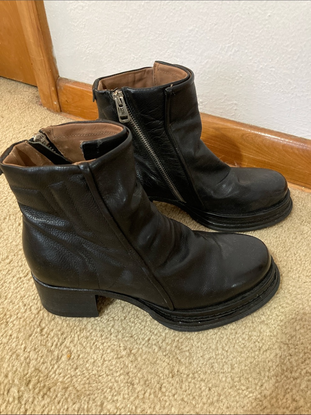 A.S.98 Black Combat Boots Size 7 - Picture 3 of 5